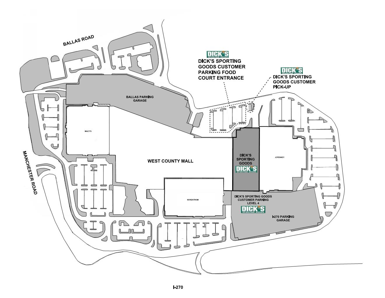 west county mall map Parking West County Center west county mall map