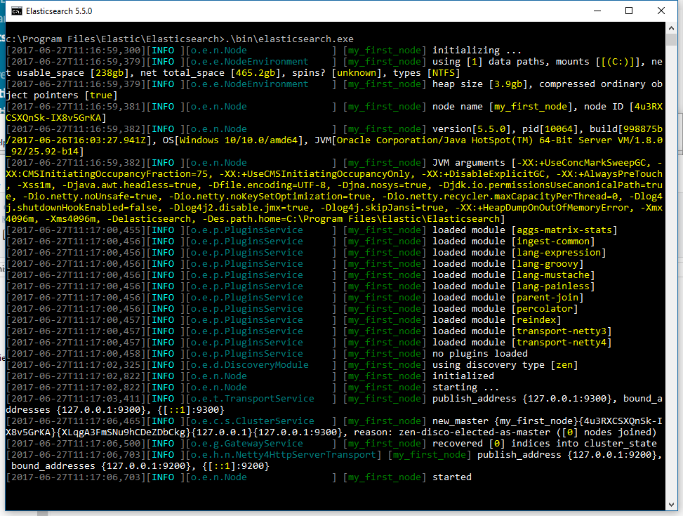 Elasticsearch.exe executable