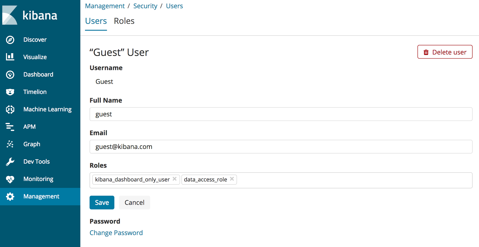 how to set up dashboard only mode for a kibana user